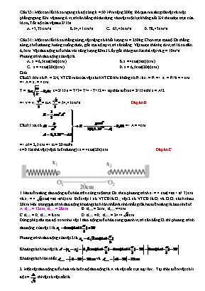 Bài tập về Con lắc lò xo môn Vật lý Lớp 12